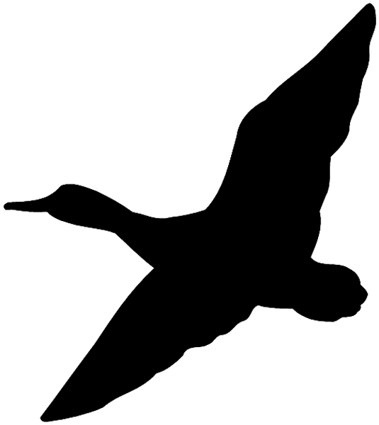 Soaring duck silhouette vinyl decal. Customize on line.      Animals Insects Fish 004-0922  